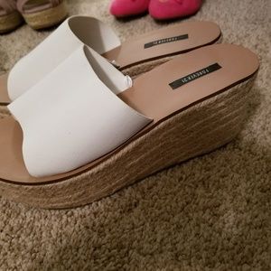 Forever 21 white platform wedge